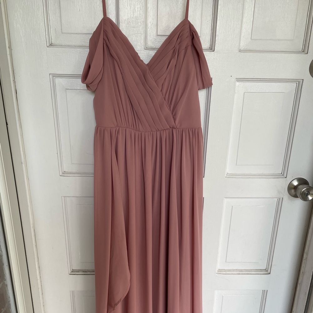 Dusty pink bridesmaids dress